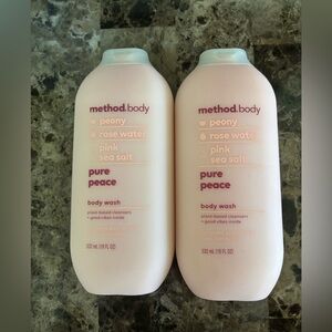 Method Body Pure Peace Bodywash 18 fl oz (2) Plant Based Cleanser Bodycare New